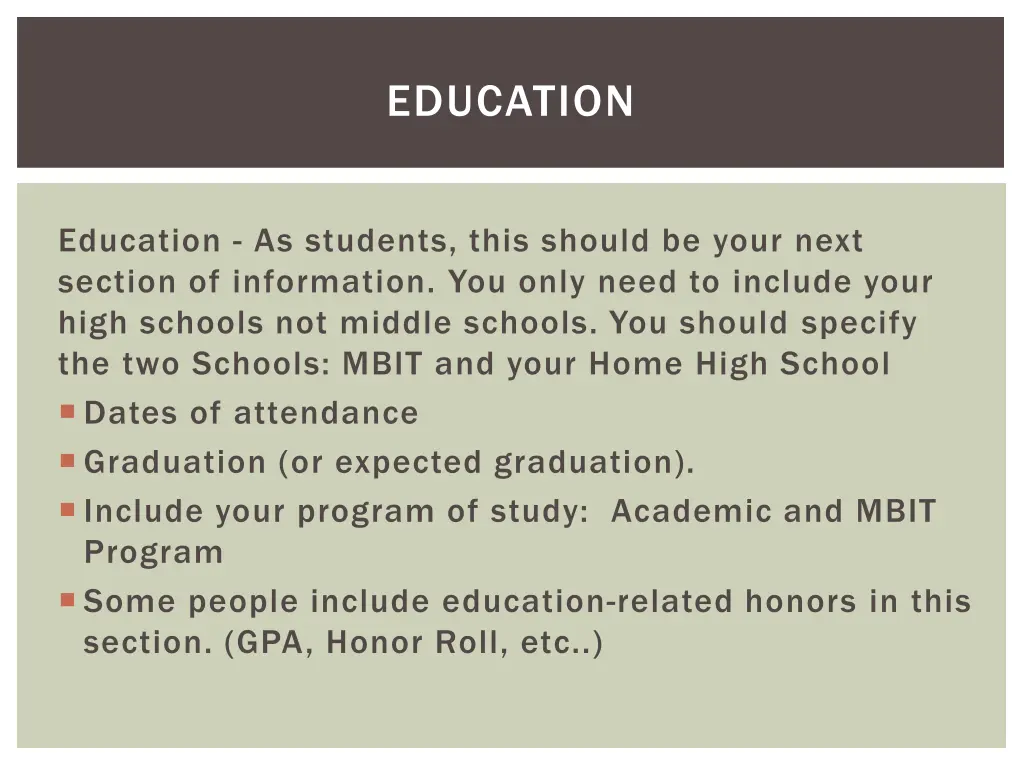 education