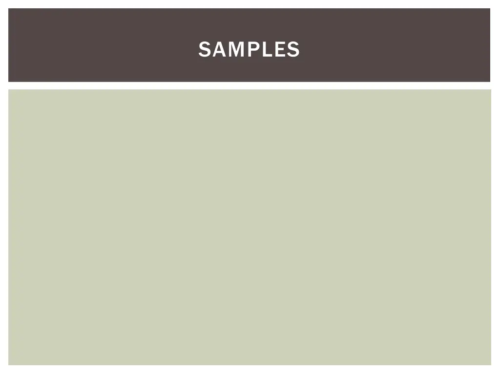 samples