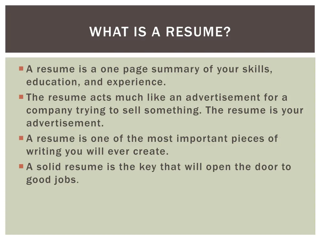 what is a resume