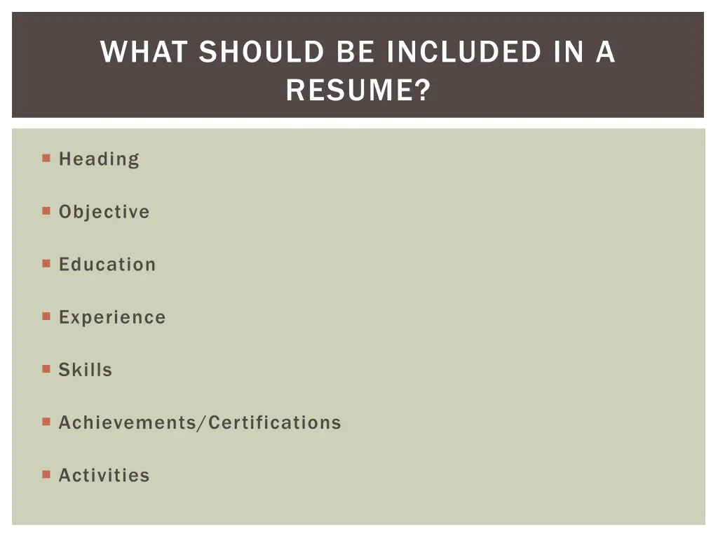 what should be included in a resume