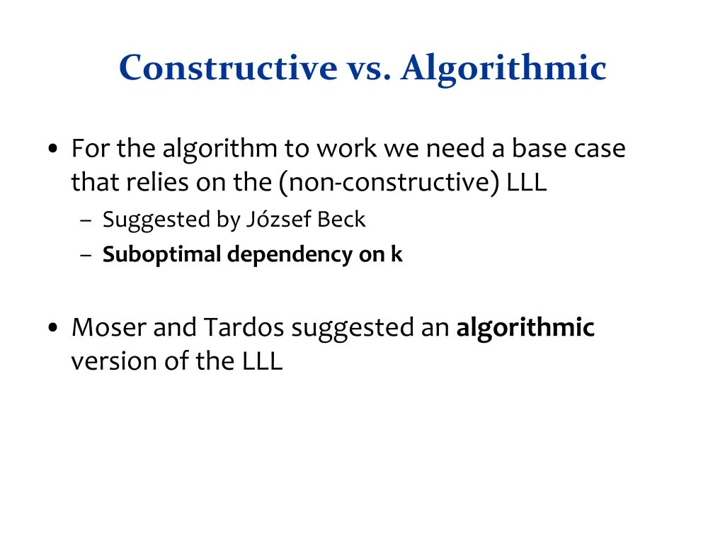 constructive vs algorithmic