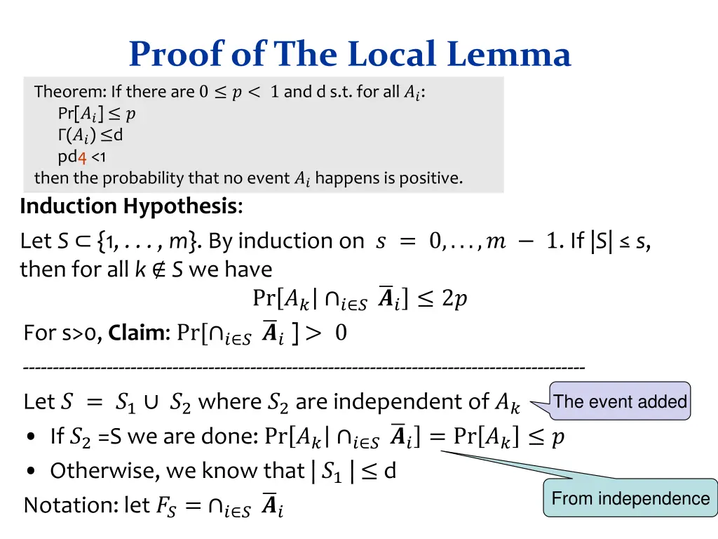 proof of the local lemma theorem if there