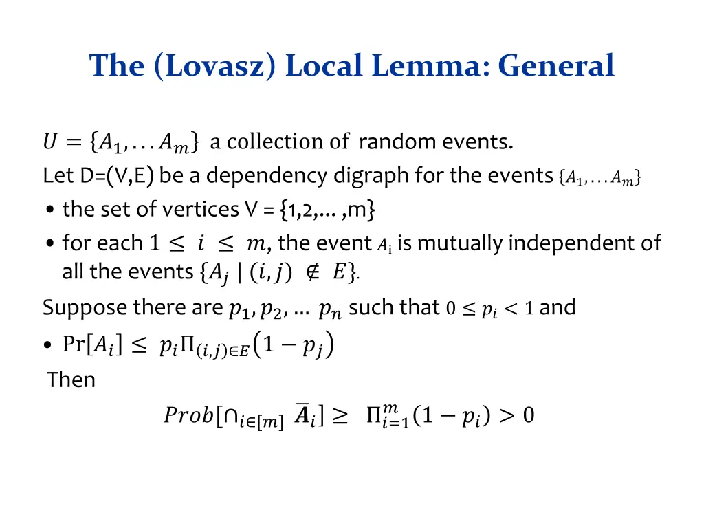 the lovasz local lemma general