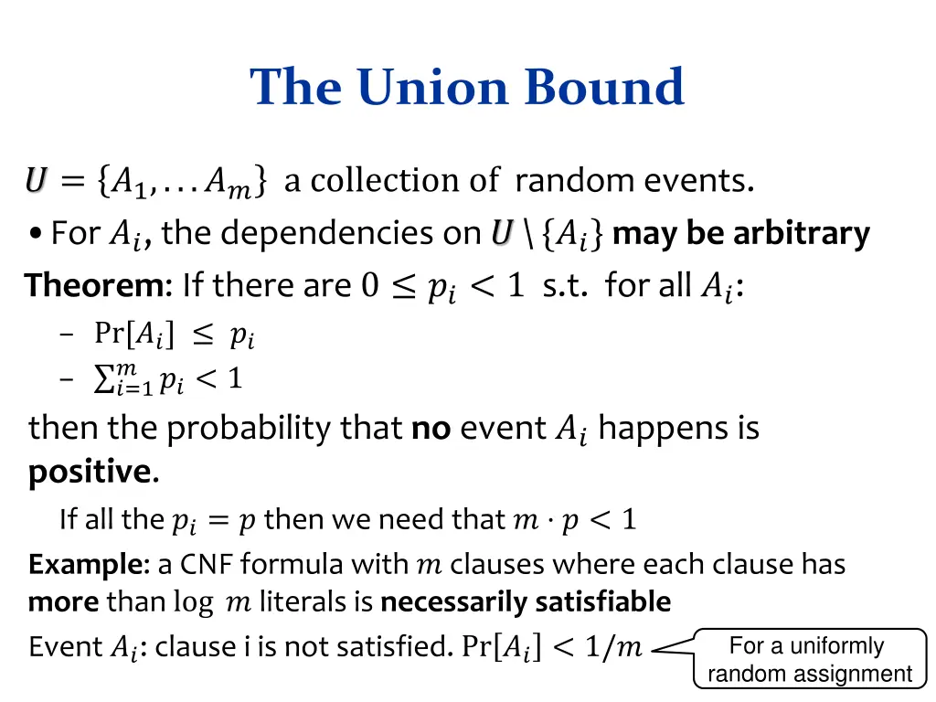 the union bound 1