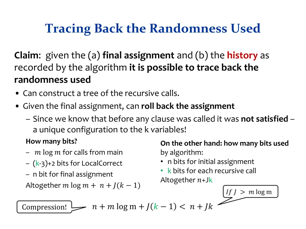tracing back the randomness used 1