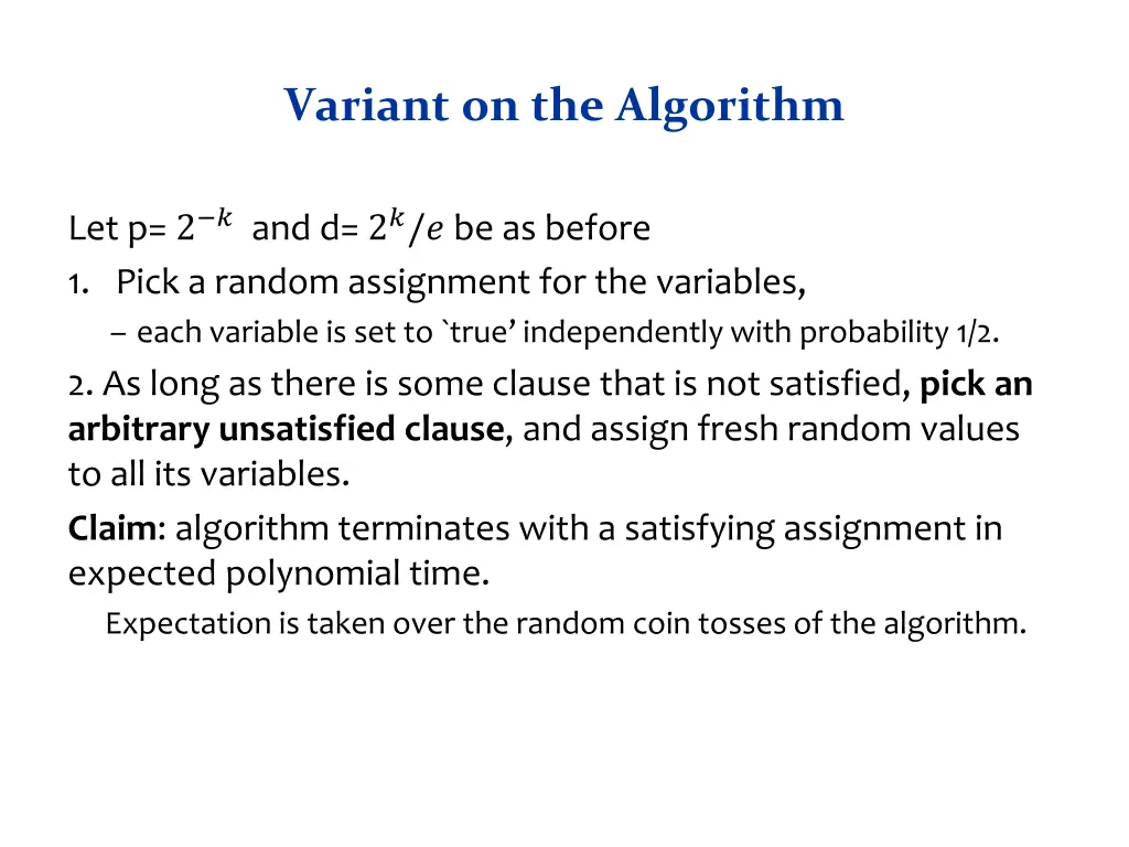 variant on the algorithm