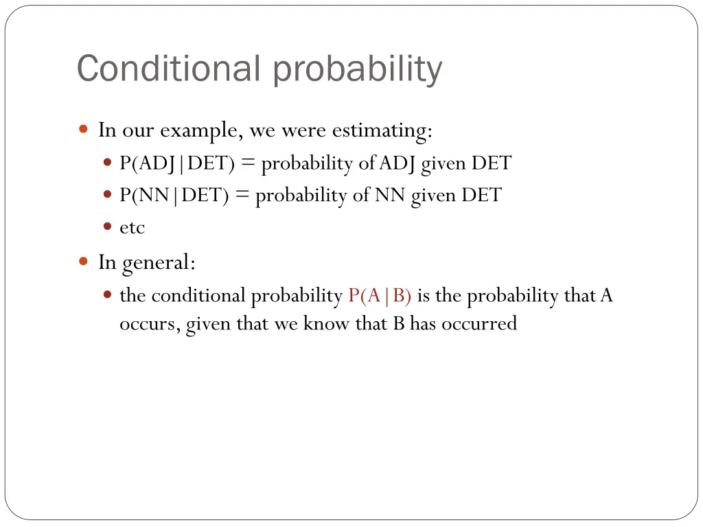 conditional probability
