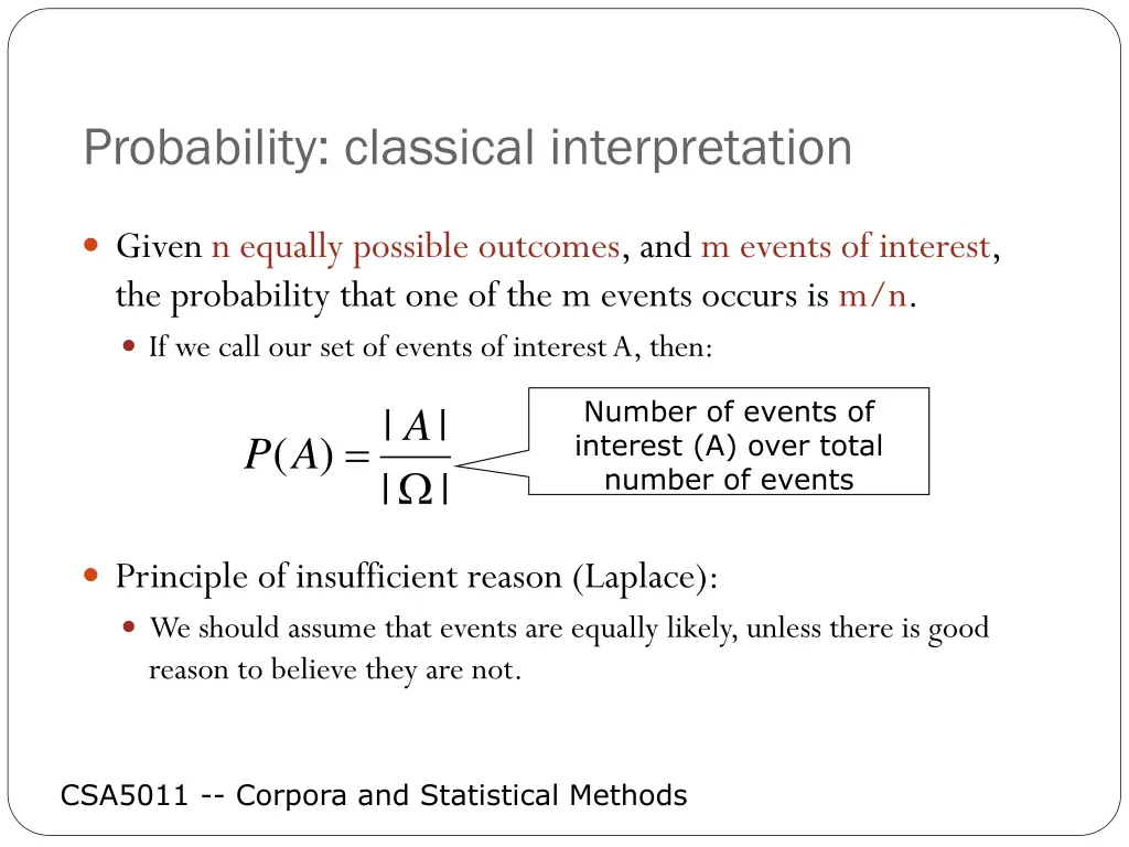 probability classical interpretation