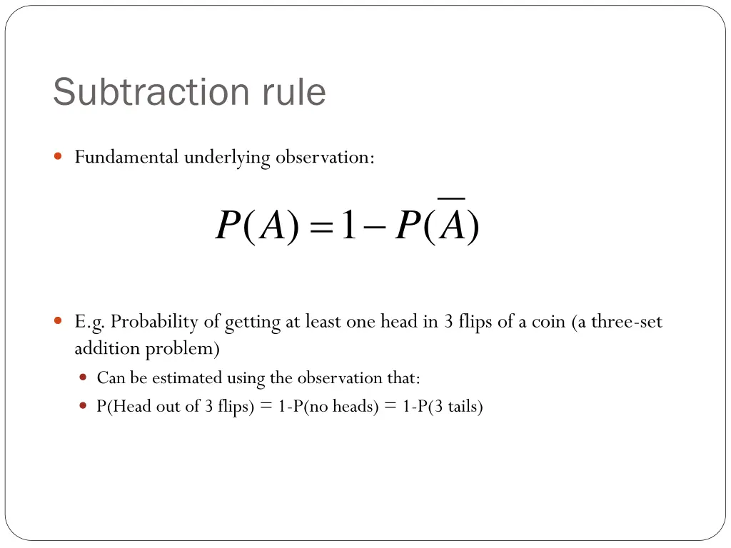 subtraction rule