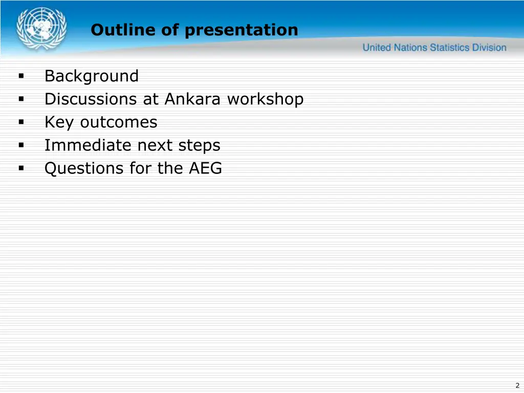 outline of presentation