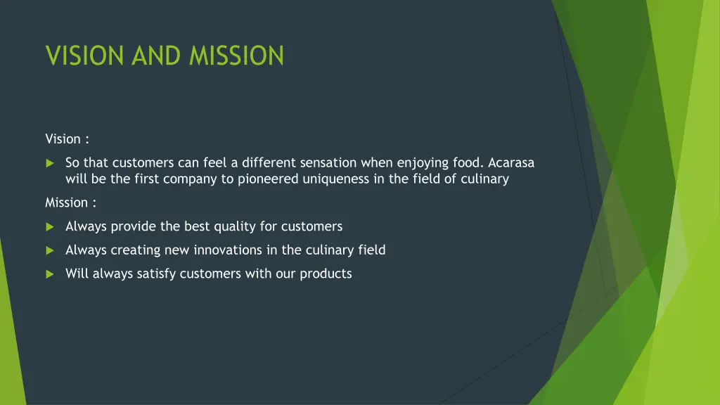 vision and mission