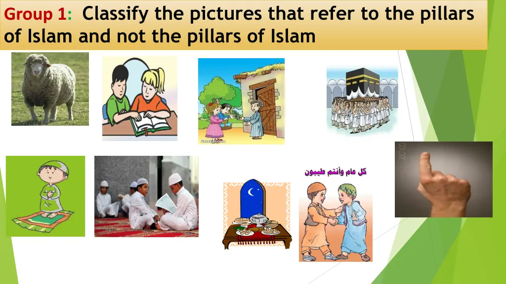 group 1 classify the pictures that refer