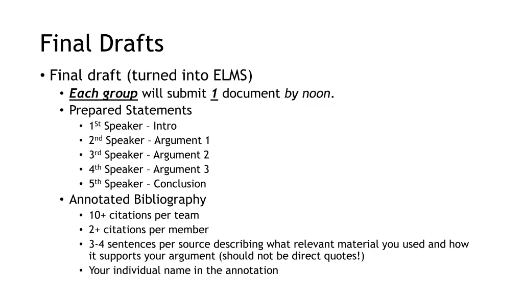 final drafts