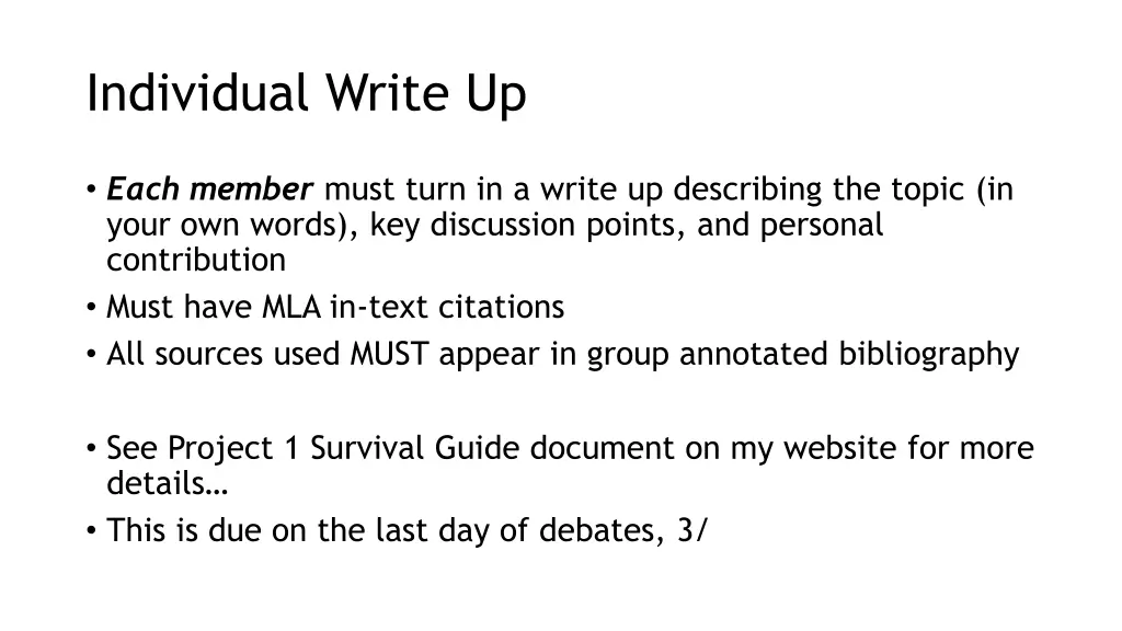 individual write up