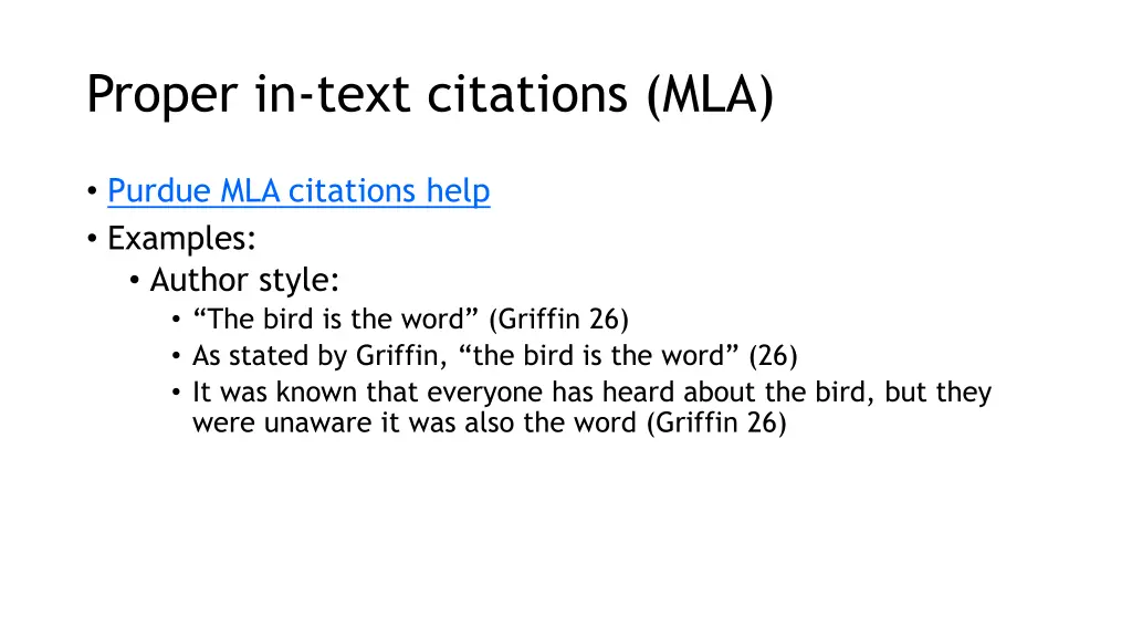 proper in text citations mla