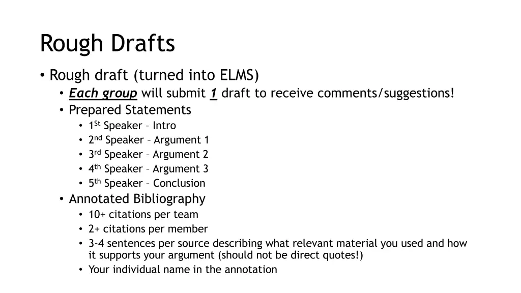 rough drafts