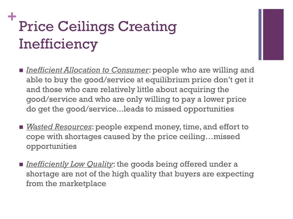 price ceilings creating inefficiency
