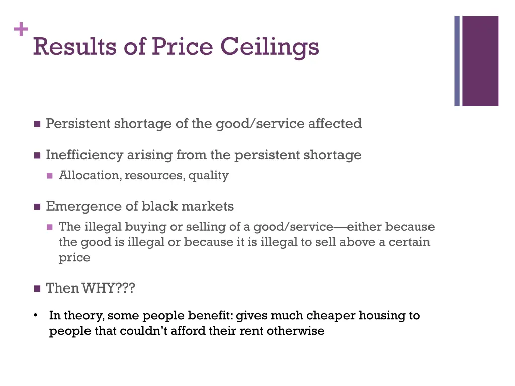 results of price ceilings