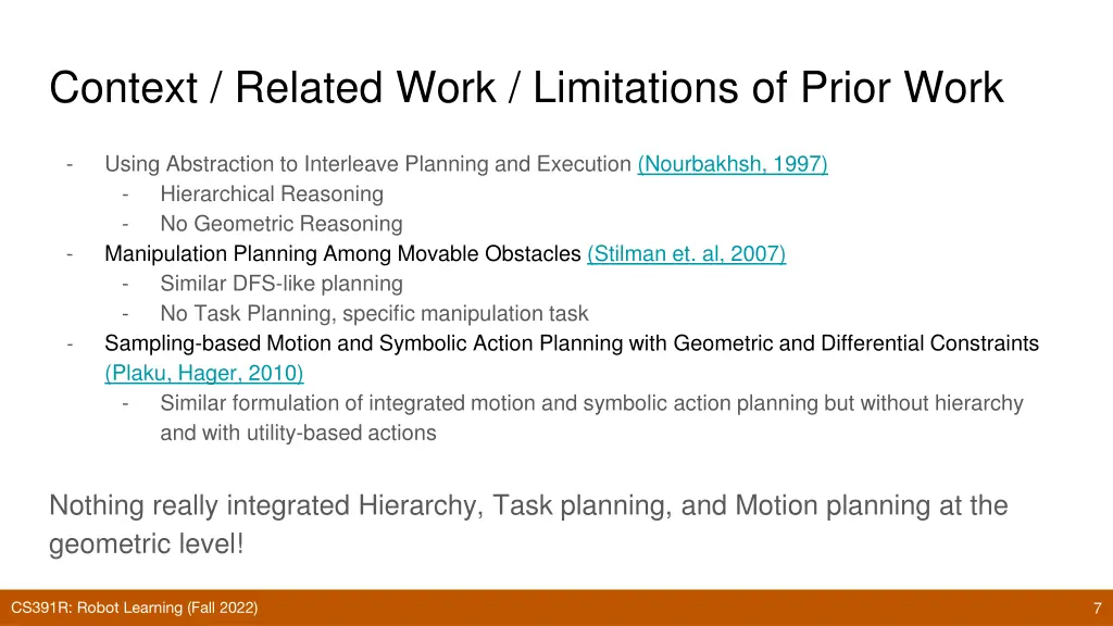 context related work limitations of prior work