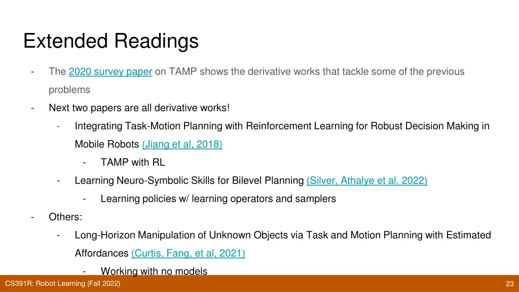 extended readings