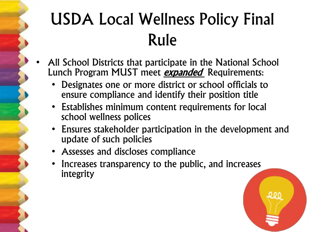 usda local wellness policy final rule