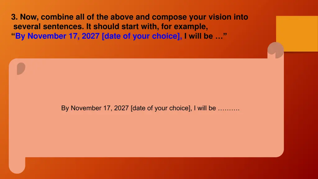3 now combine all of the above and compose your