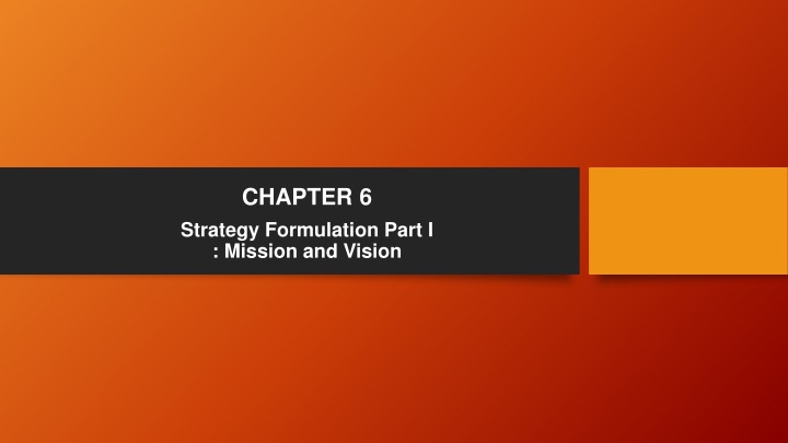 chapter 6 strategy formulation part i mission