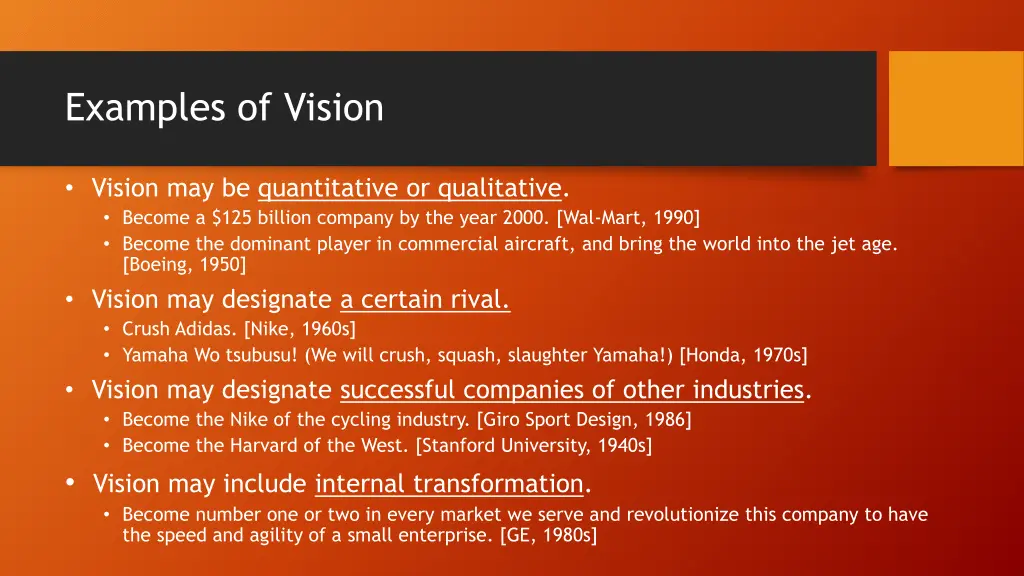 examples of vision