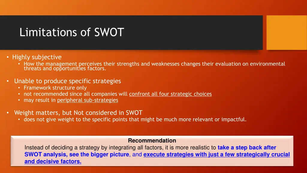 limitations of swot