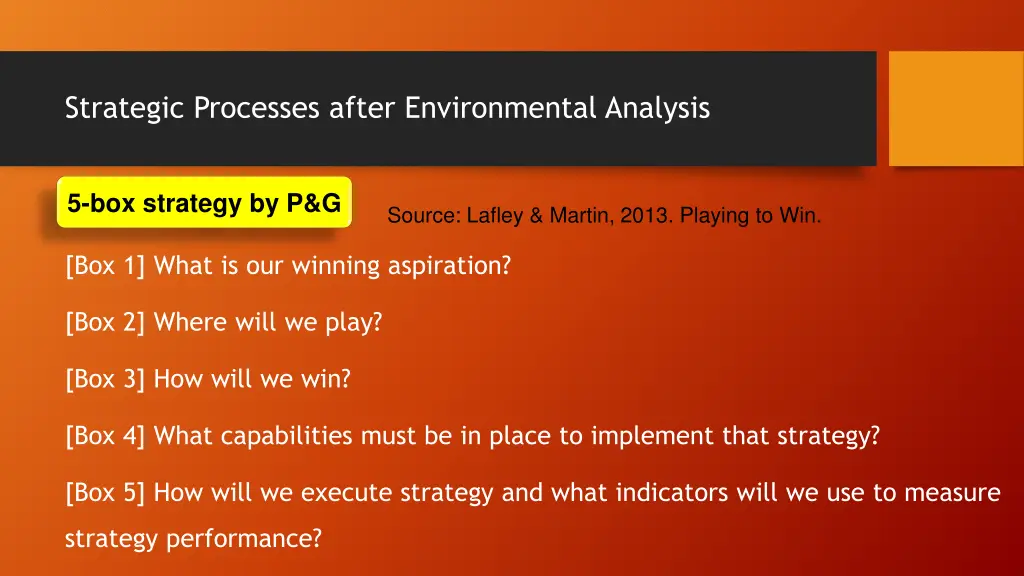 strategic processes after environmental analysis