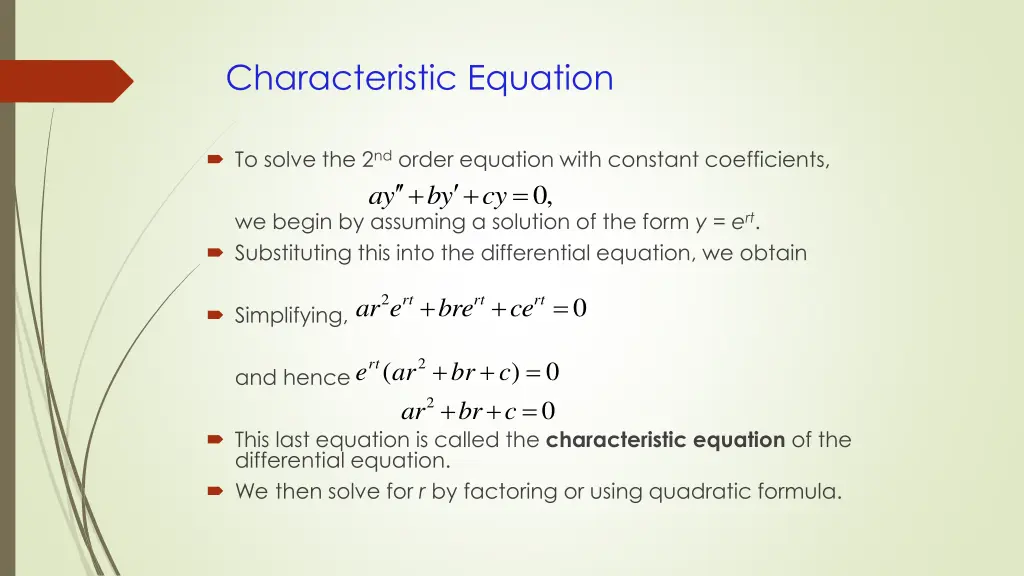 characteristic equation