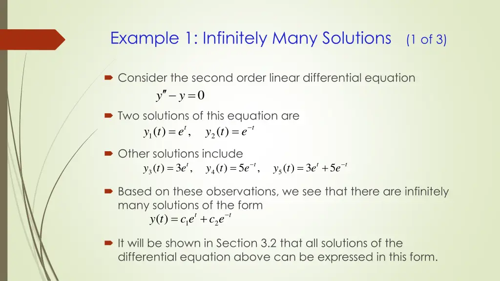 example 1 infinitely many solutions 1 of 3
