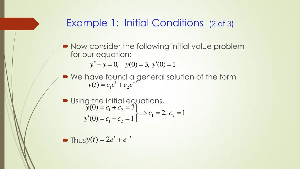 example 1 initial conditions 2 of 3