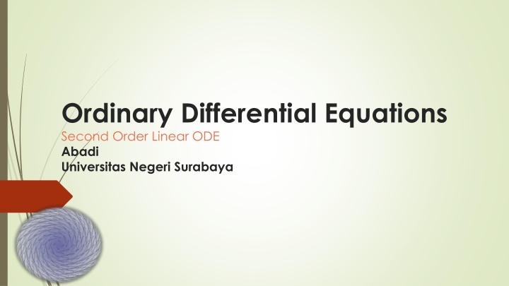 ordinary differential equations second order