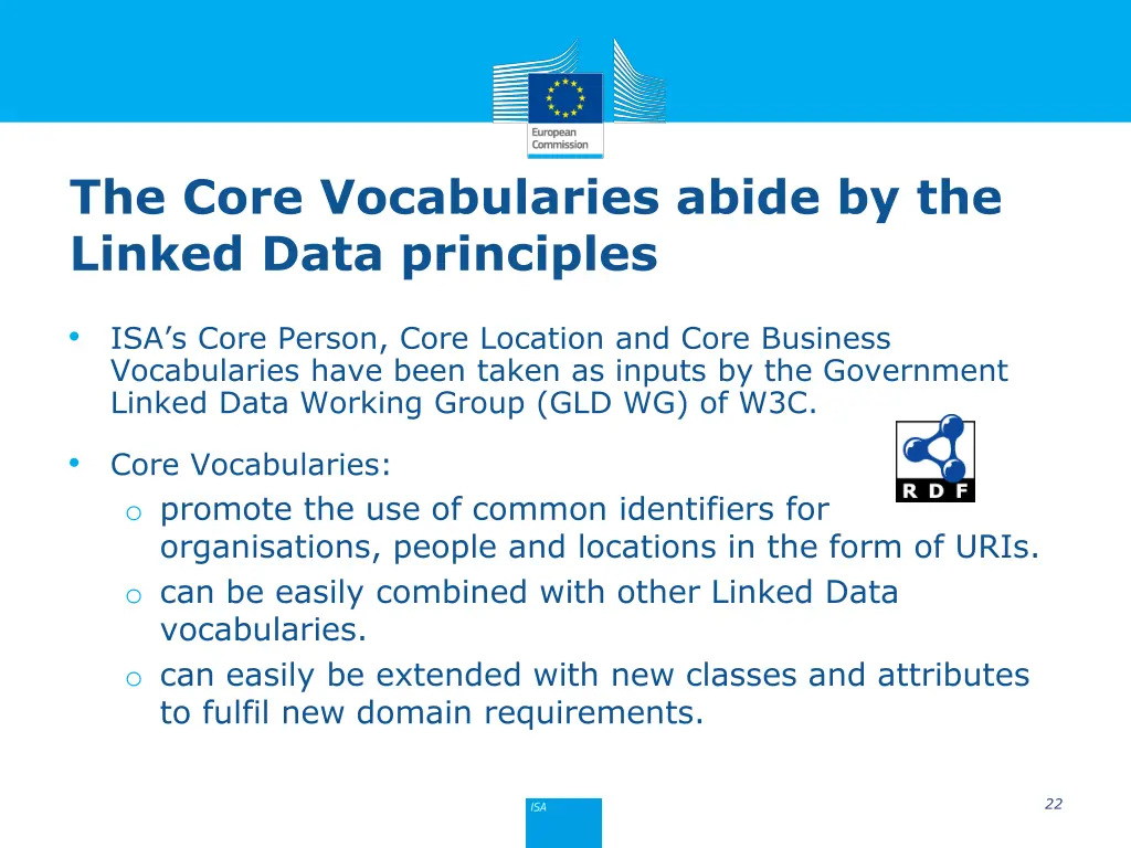 the core vocabularies abide by the linked data