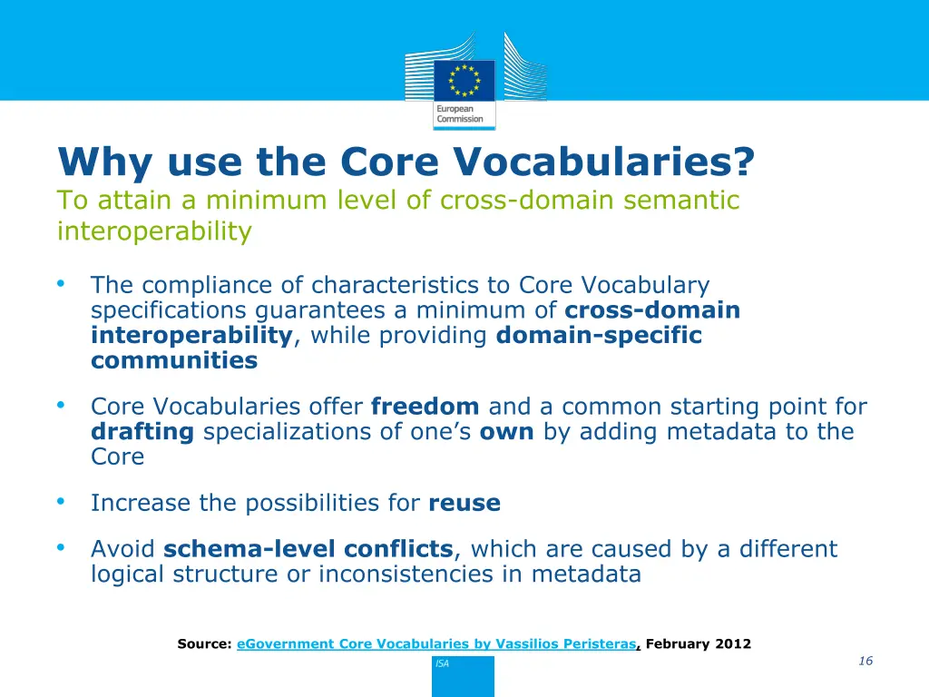 why use the core vocabularies to attain a minimum