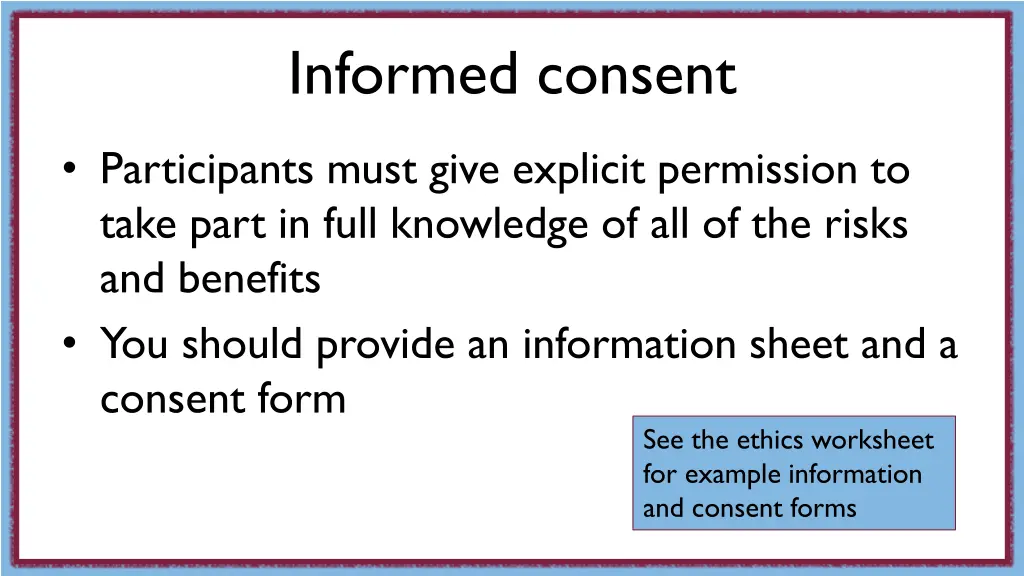 informed consent
