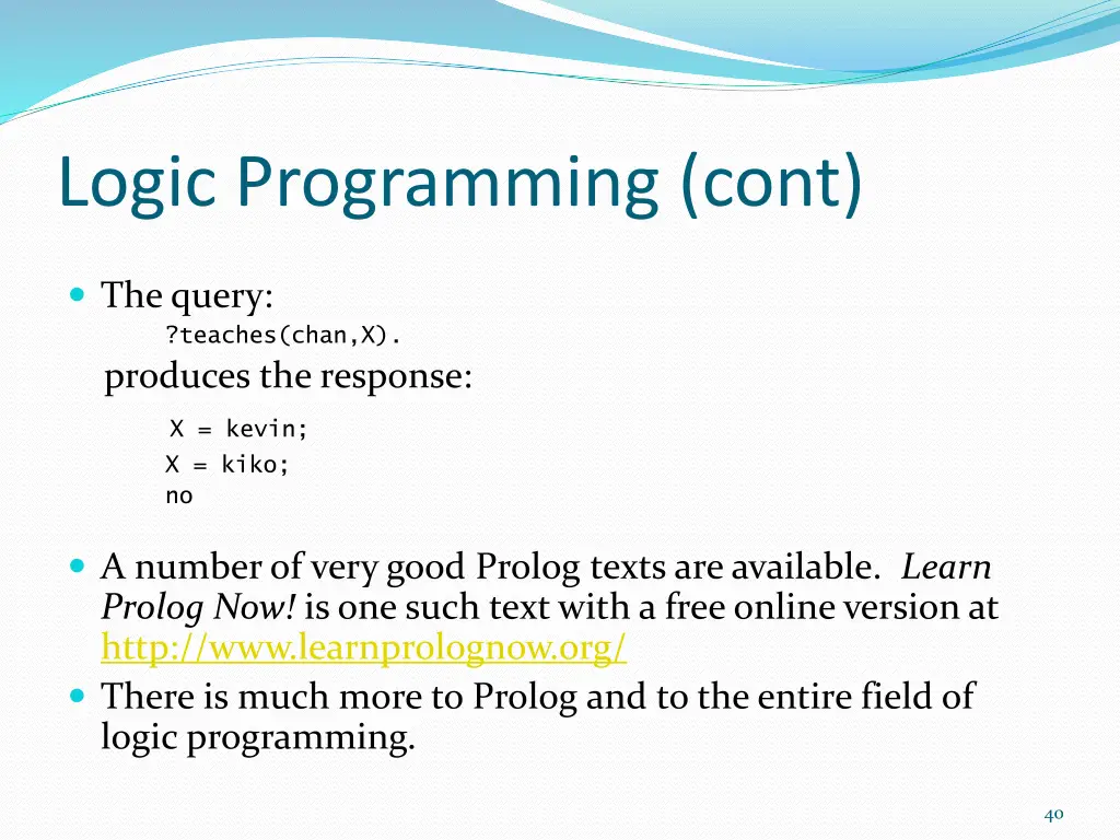 logic programming cont 2