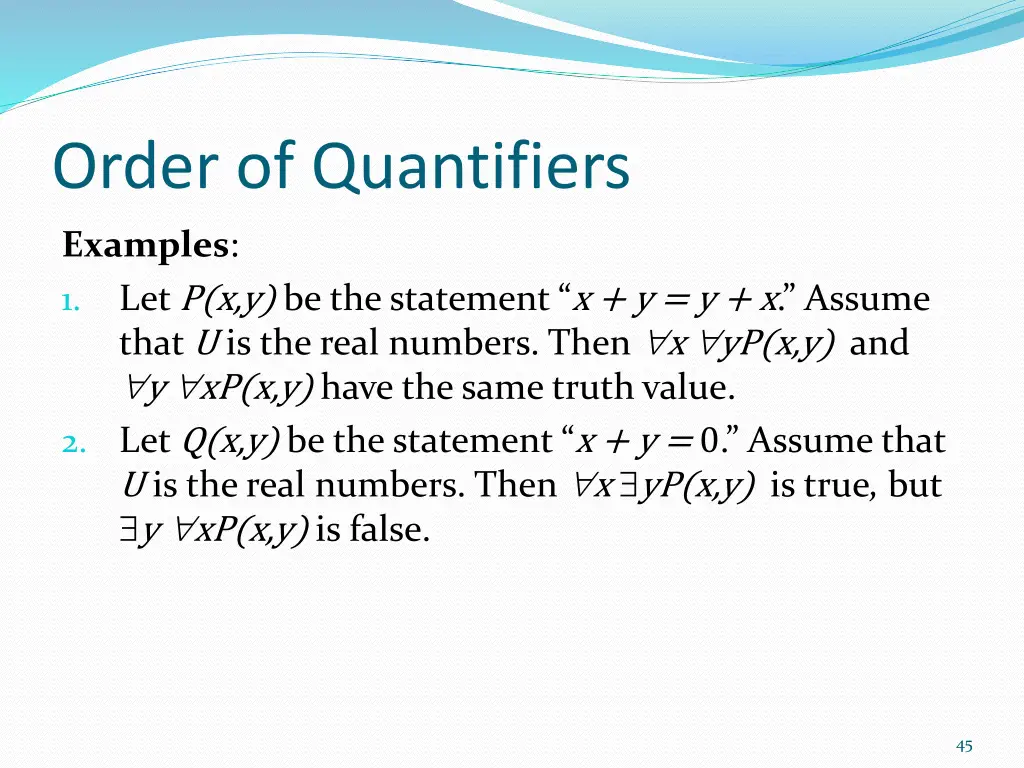 order of quantifiers