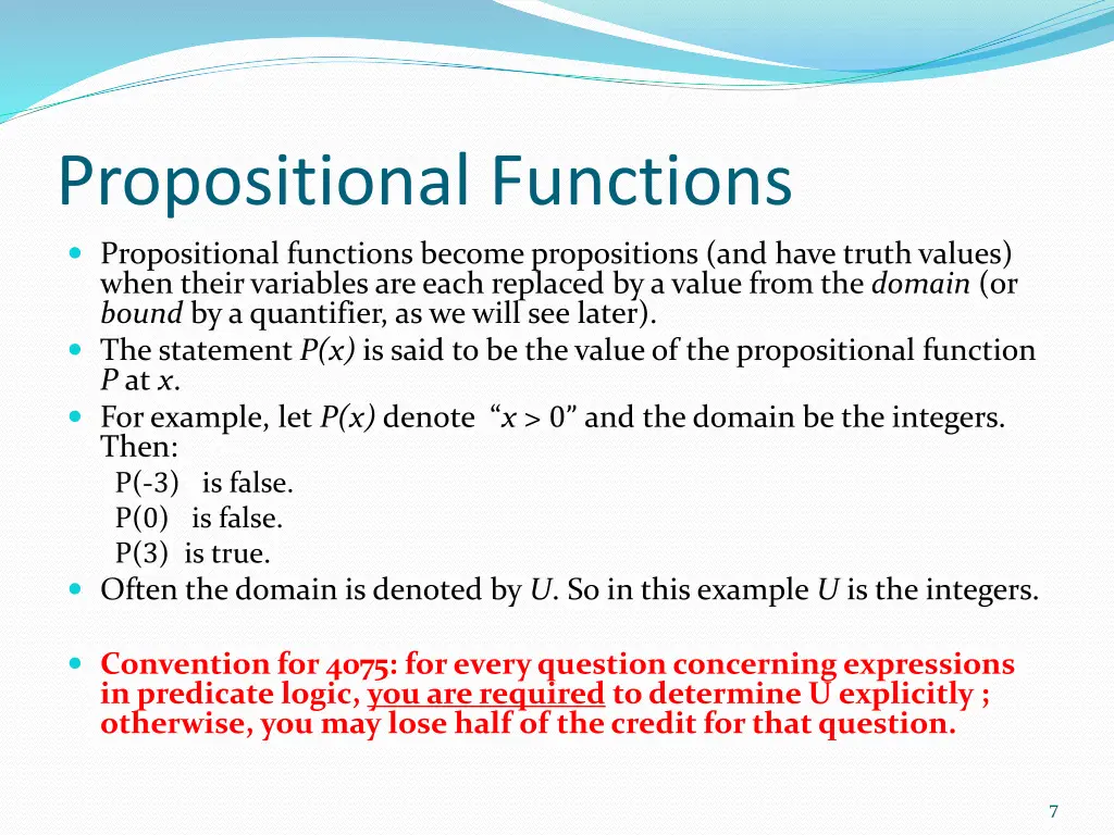 propositional functions