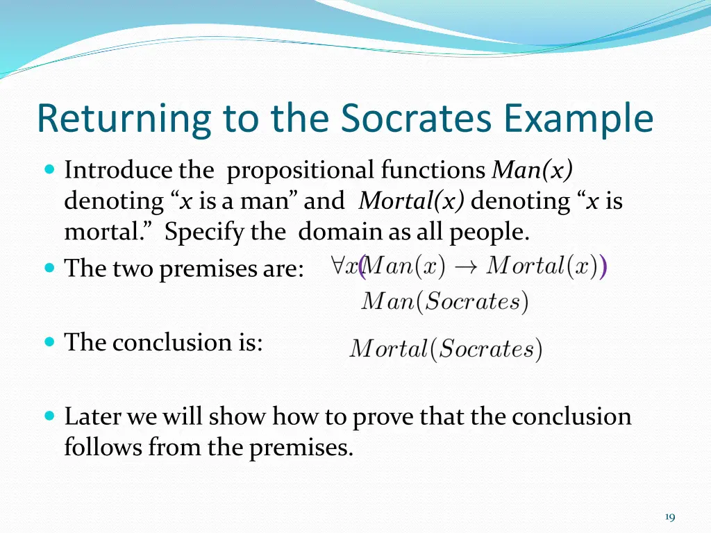 returning to the socrates example