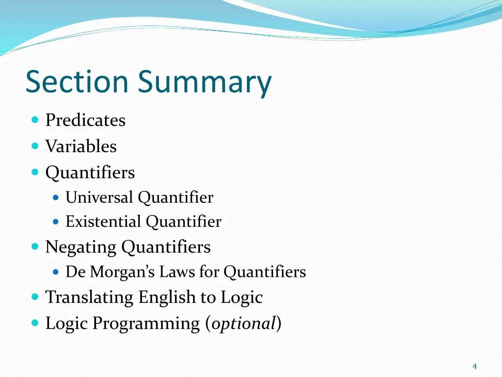 section summary