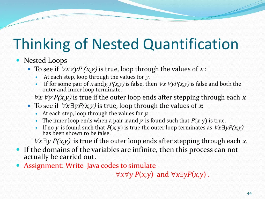 thinking of nested quantification