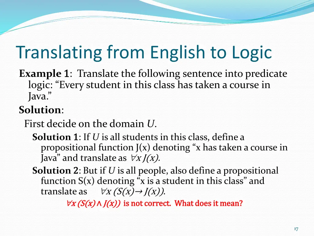 translating from english to logic