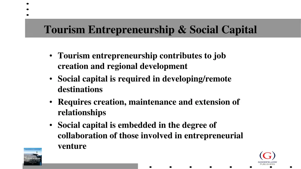 tourism entrepreneurship social capital