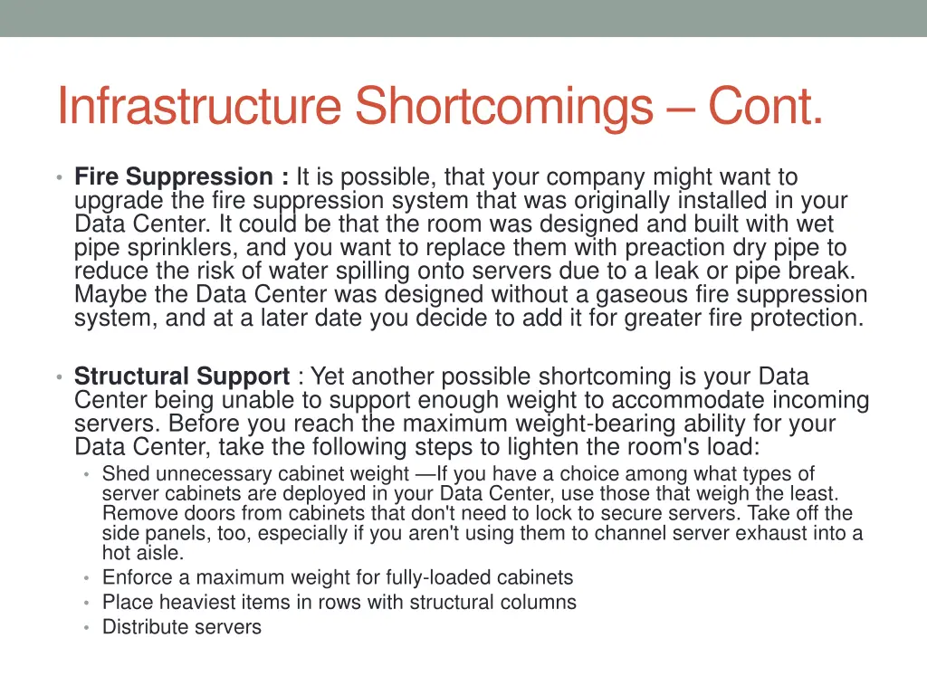 infrastructure shortcomings cont 1