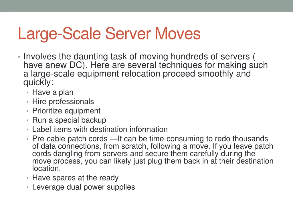 large scale server moves