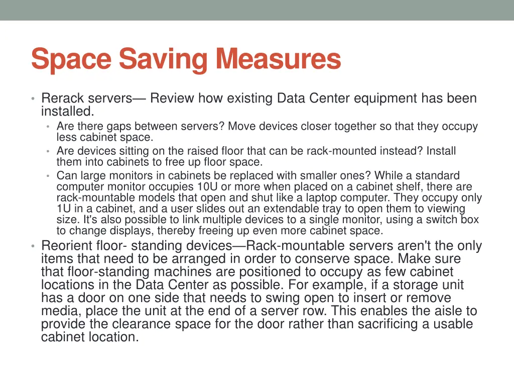 space saving measures