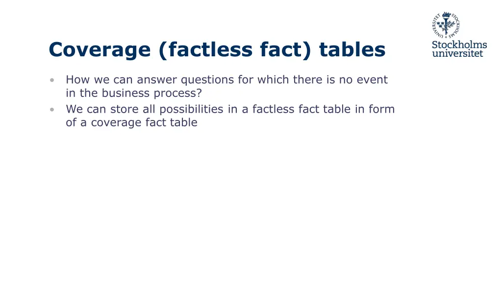coverage factless fact tables