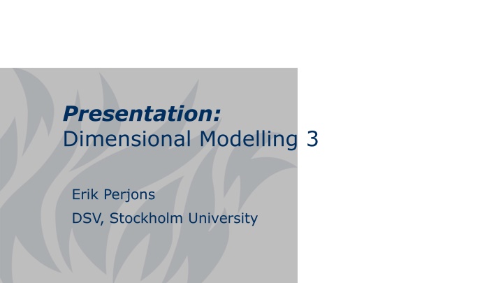 presentation dimensional modelling 3
